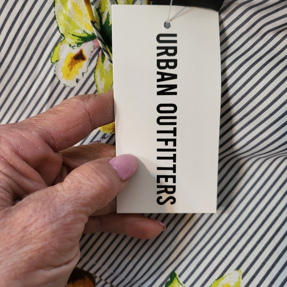 NWT Large Floral Striped One-Shoulder Top Lumiere Urban Outfitters Top - Picture 2 of 16